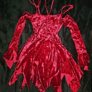 Current Mood Red Velvet Dress